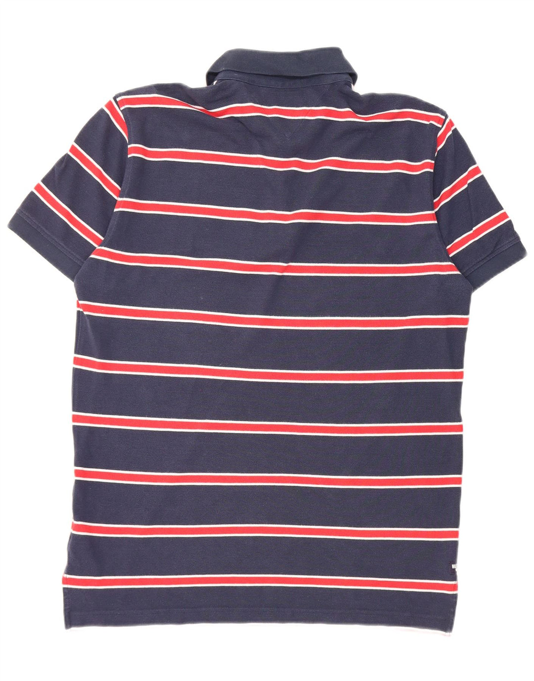 Camisa polo masculina de manga curta Tommy Hilfiger média listrada azul marinho