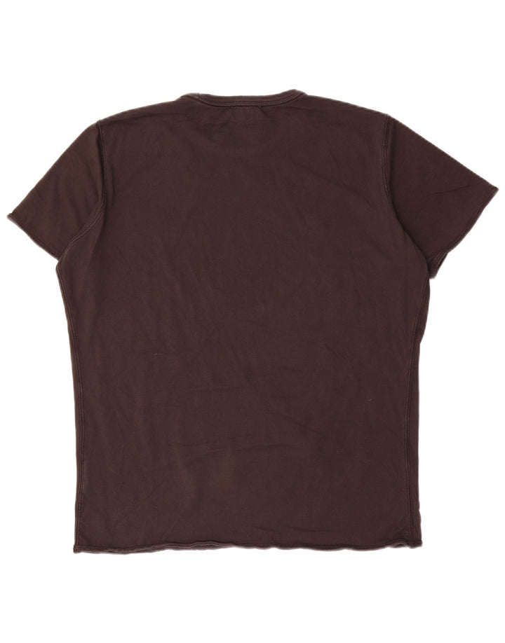 Diesel Camiseta masculina gráfica Top grande de algodão preto