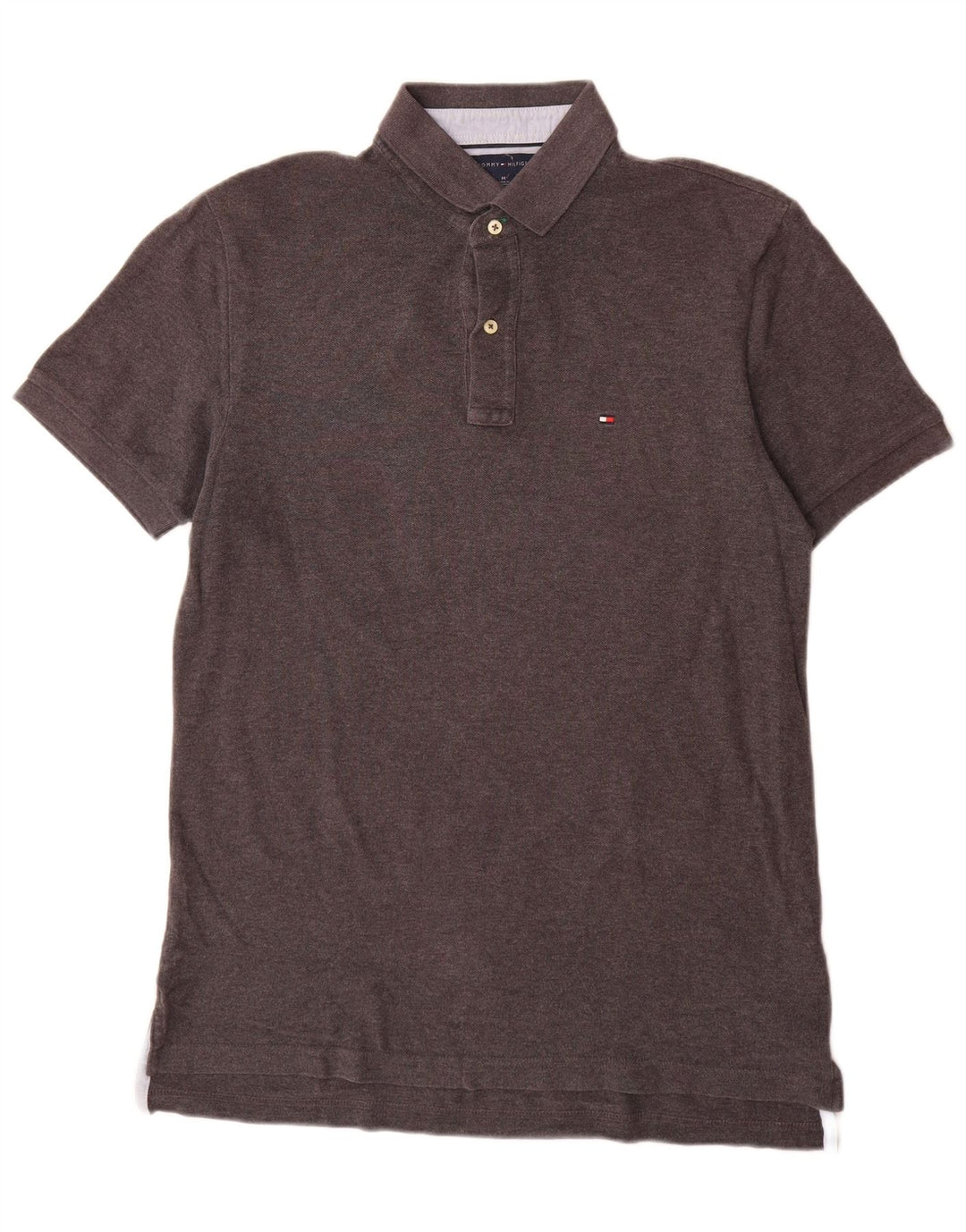 Camisa polo masculina Tommy Hilfiger algodão cinza médio
