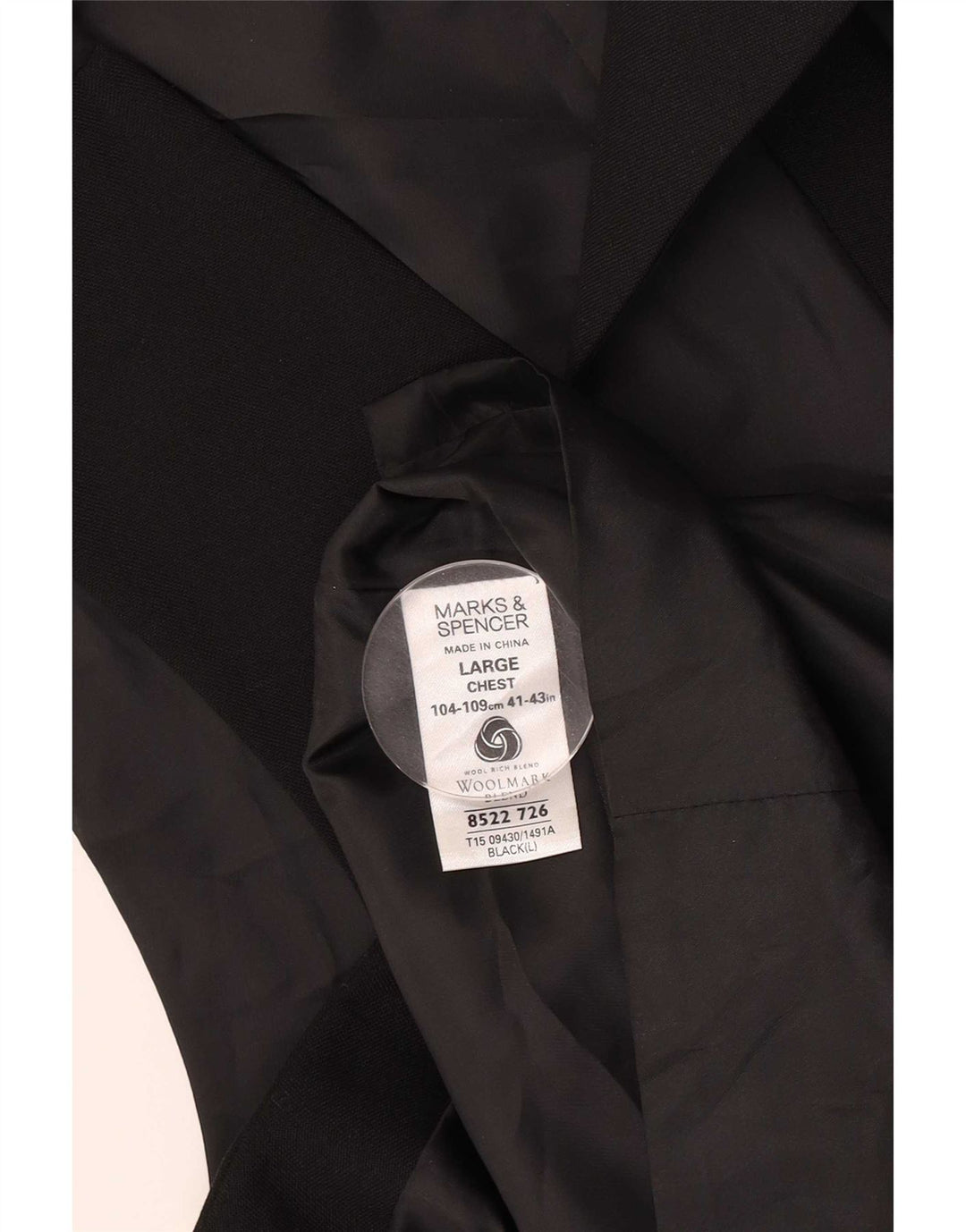 Colete masculino Marks & Spencer grande poliéster preto