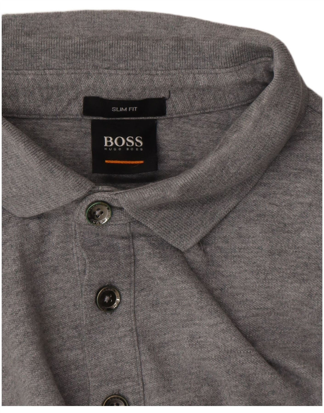 Camisa polo masculina Hugo Boss Slim Fit pequena cinza