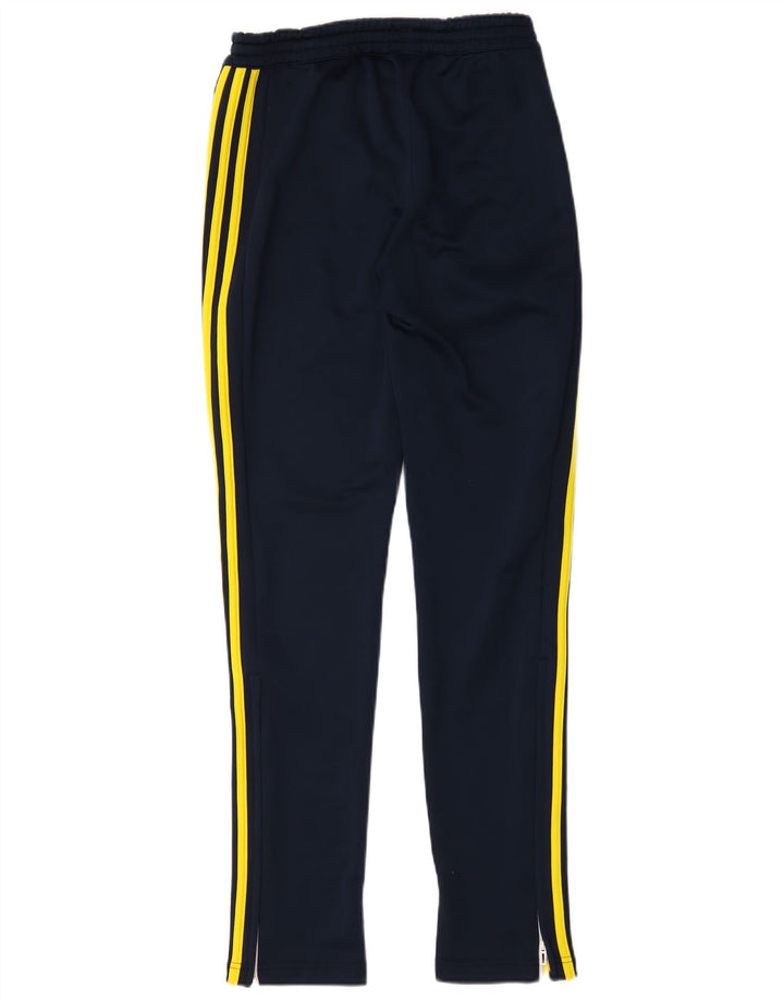 Calça de treino masculina Adidas pequena azul marinho poliéster
