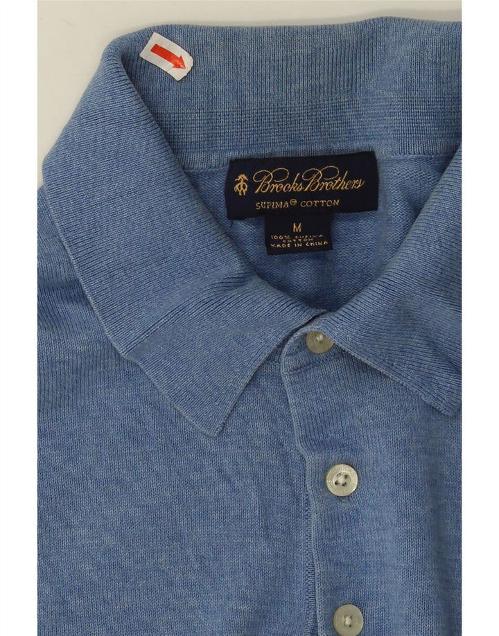 Camisa polo masculina Brooks Brothers algodão azul médio