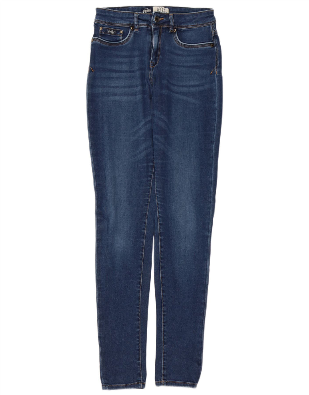 Calça jeans feminina Sophia Skinny SUPERDRY W26 L32 algodão azul