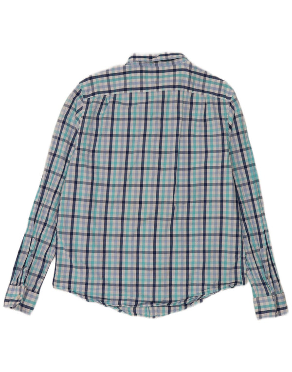 Camisa masculina Nautica Classic Fit grande algodão xadrez azul