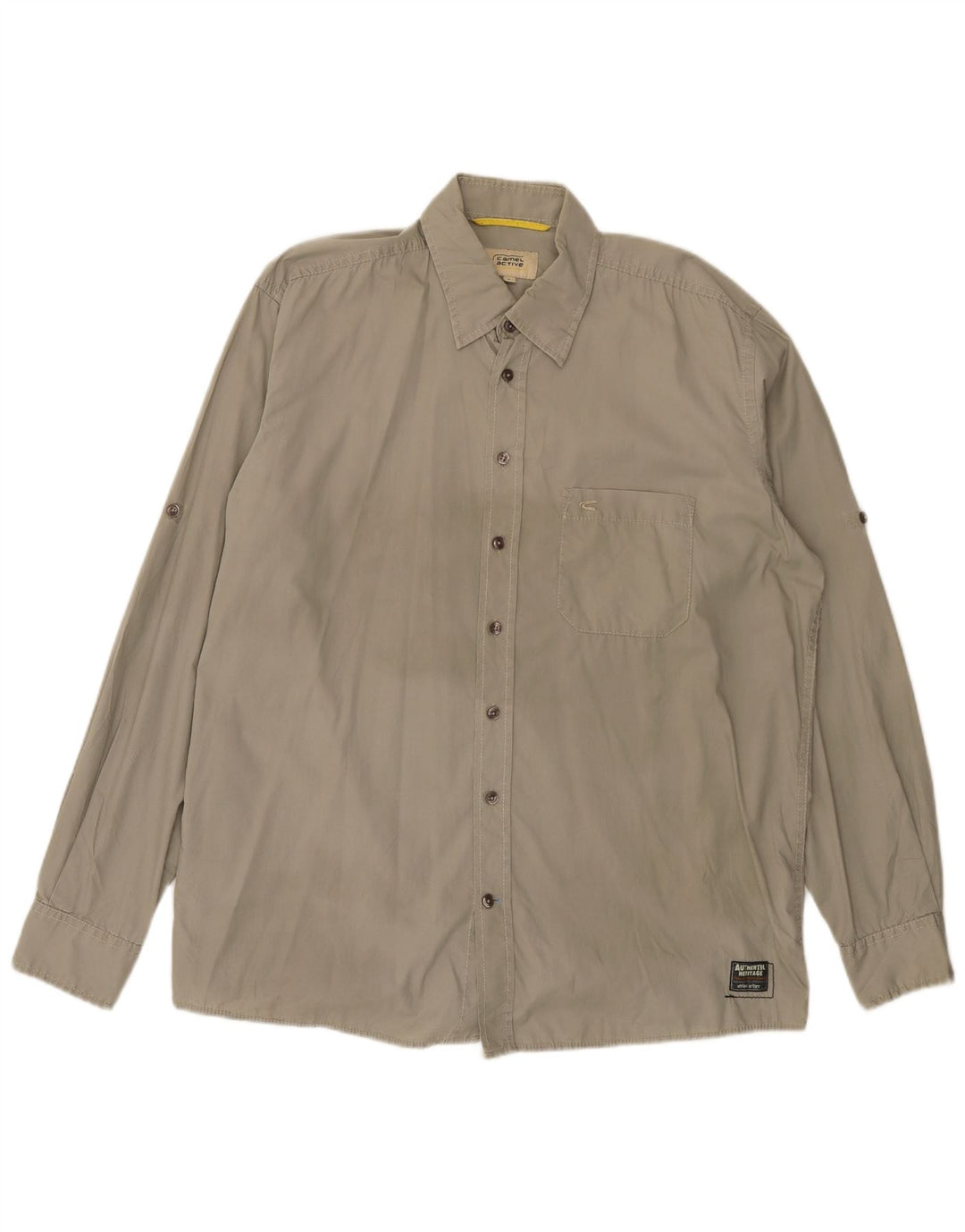 Camisa masculina Camel Active grande algodão cinza