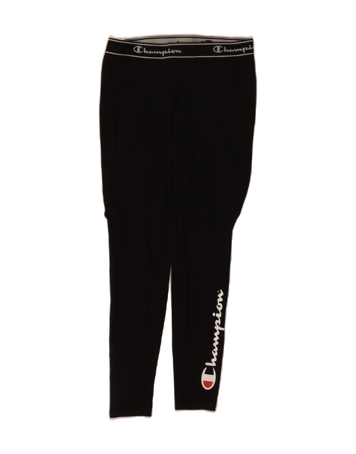 CHAMPION Girls Graphic Leggings 15-16 Years  Black Cotton Vintage Champion and Second-Hand Champion from Messina Hembry 