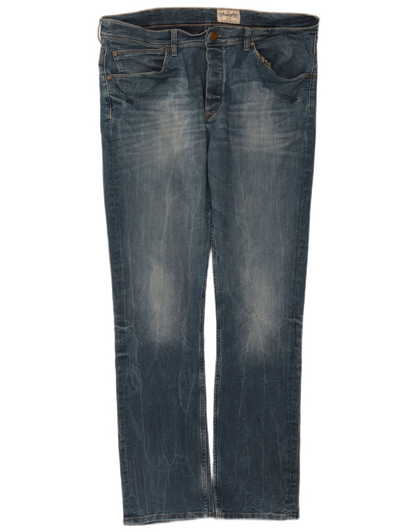 Wrangler Mens Ben Slim Jeans W38 L34 Azul Algodão