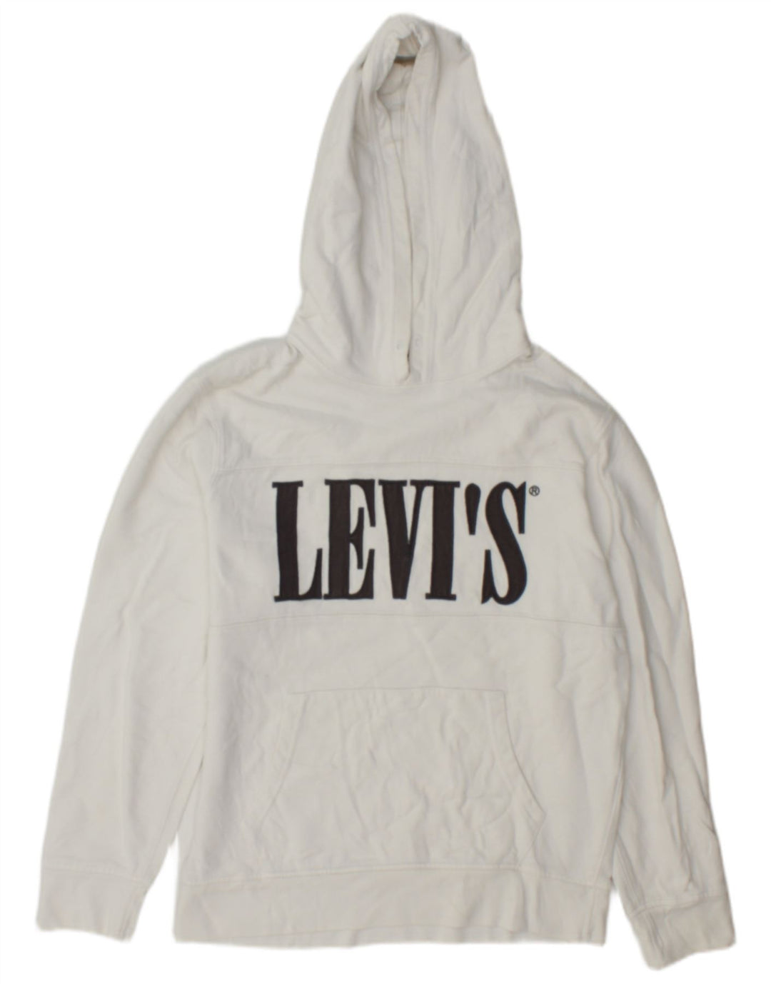 Suéter com capuz gráfico masculino Levi's pequeno algodão branco