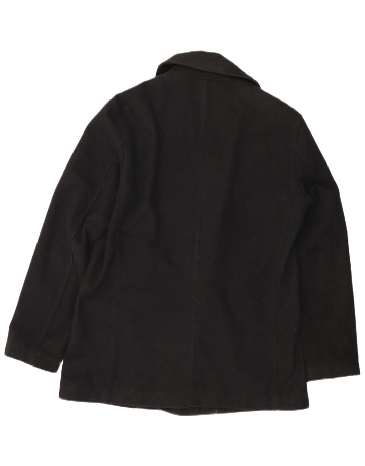 Marks & Spencer Mens Pea Coat UK 40 Grande Poliéster Preto