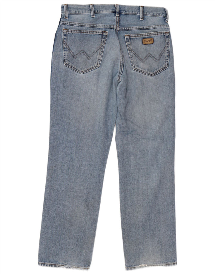 Wrangler Mens Straight Jeans W33 L30 Azul Algodão