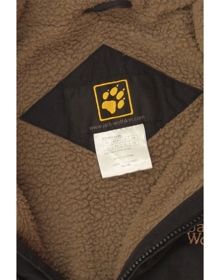 Jaqueta corta-vento feminina Sherpa Jack Wolfskin Reino Unido 16 grande poliéster preto