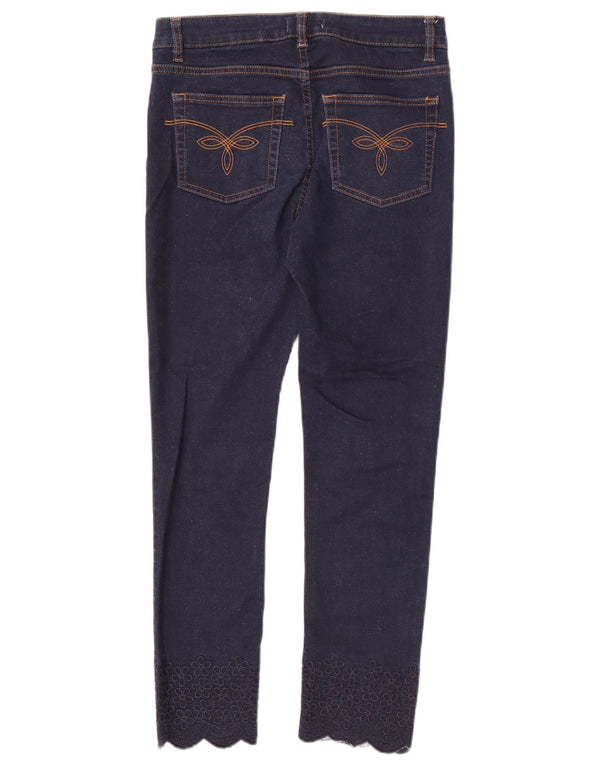 Jeans slim feminino Ted Baker W28 L26 azul marinho floral