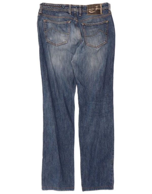 Jacob Cohen Mens Straight Jeans W34 L31 Azul Algodão