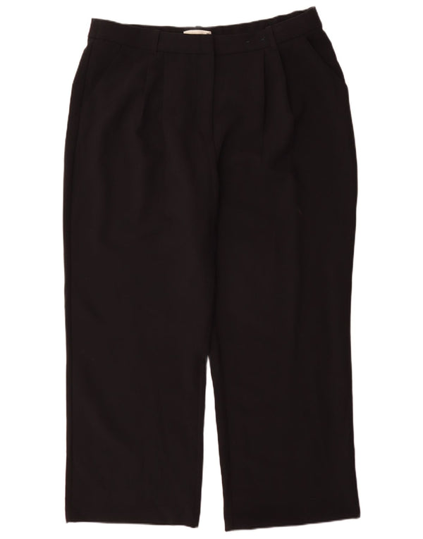 Calça chino feminina Abercrombie & Fitch de cintura alta Reino Unido 18 XL W34 L30 preta