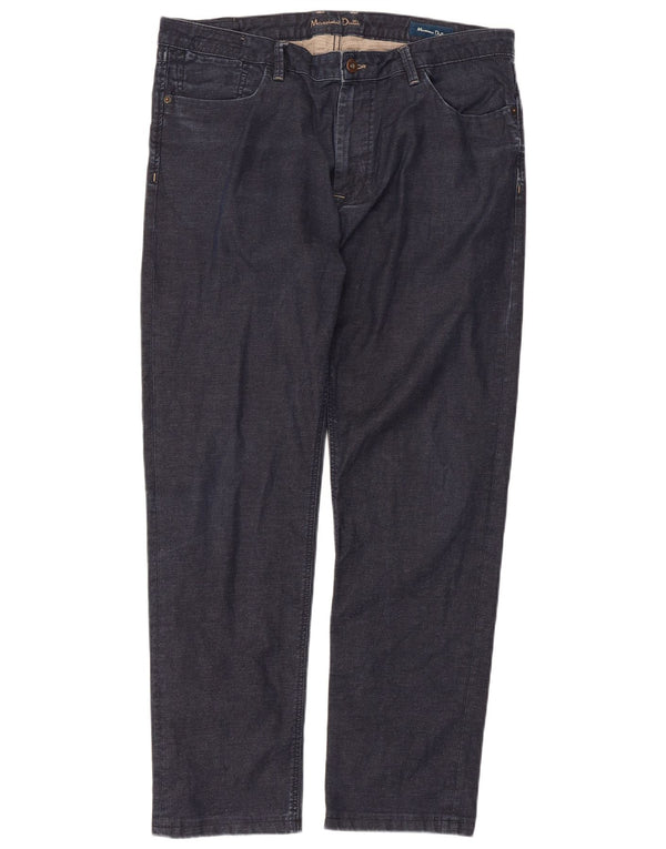 MASSIMO DUTTI Mens Straight Jeans W36 L30 Navy Blue Cotton