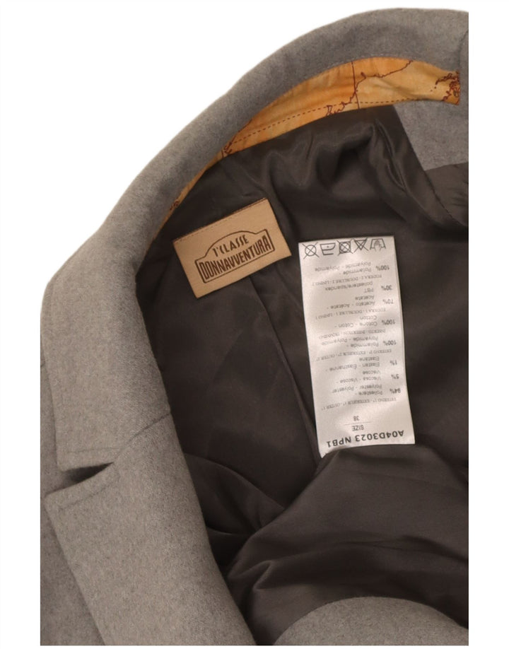 Jaqueta blazer acolchoada feminina ALVIERO MARTINI IT 38 XS cinza colorblock