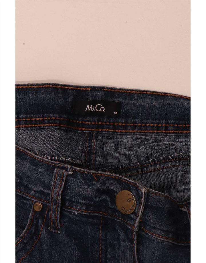 M&Co Jeans Bootcut Feminino Reino Unido 14 Grande W32 L30 Azul Algodão
