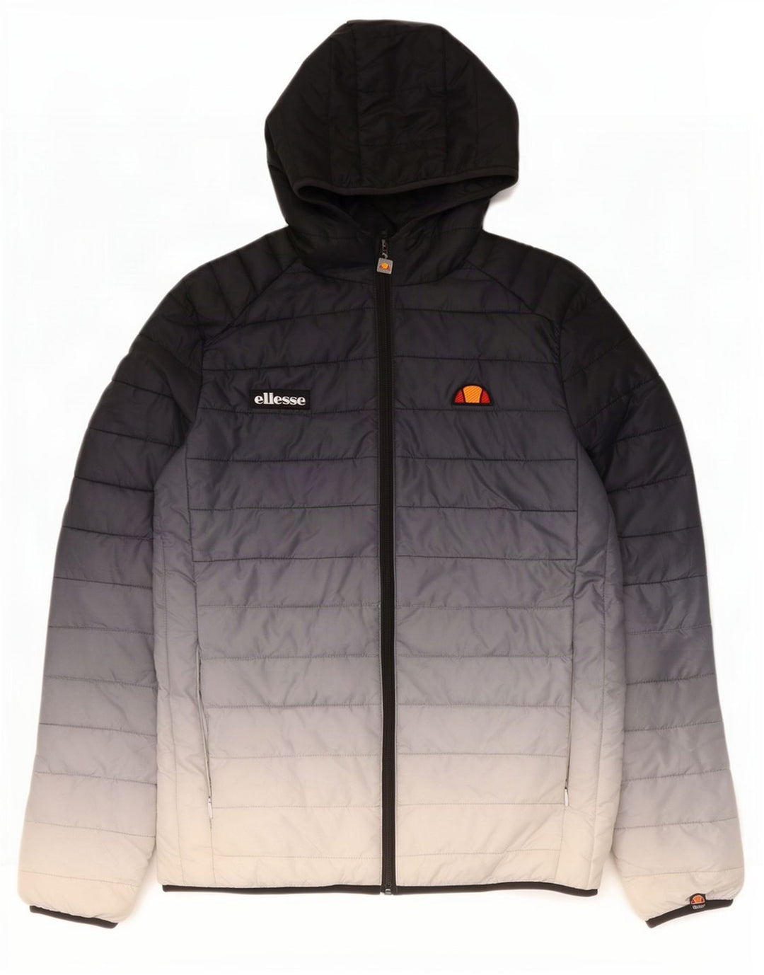 Jaqueta feminina acolchoada com capuz Ellesse UK 14 médio azul marinho colorblock