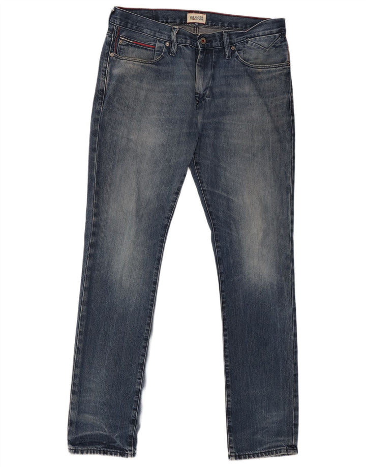 Tommy Hilfiger Masculino Slim Jeans W33 L34 Azul Marinho