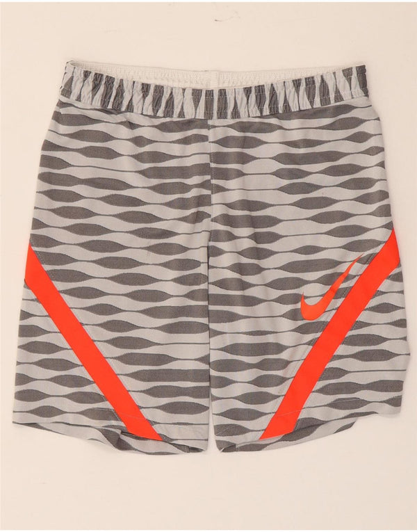 Nike Mens Dri Fit Slim Fit Sport Shorts Pequeno Cinza Geométrico Poliéster