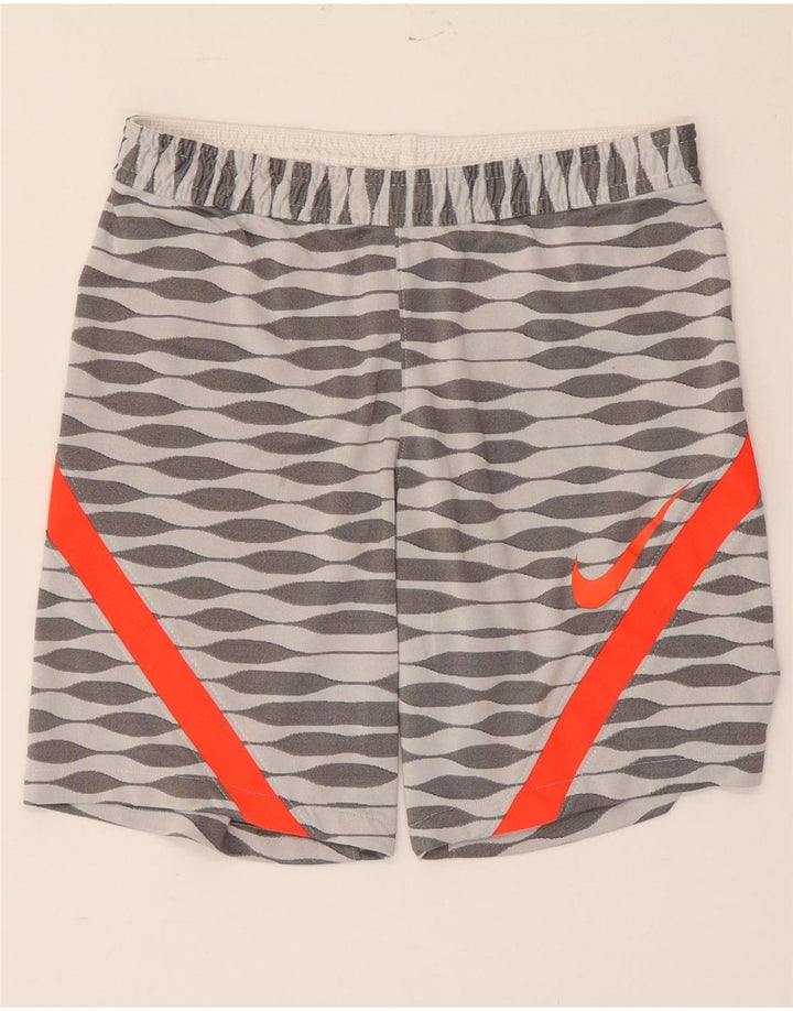 Nike Mens Dri Fit Slim Fit Sport Shorts Pequeno Cinza Geométrico Poliéster