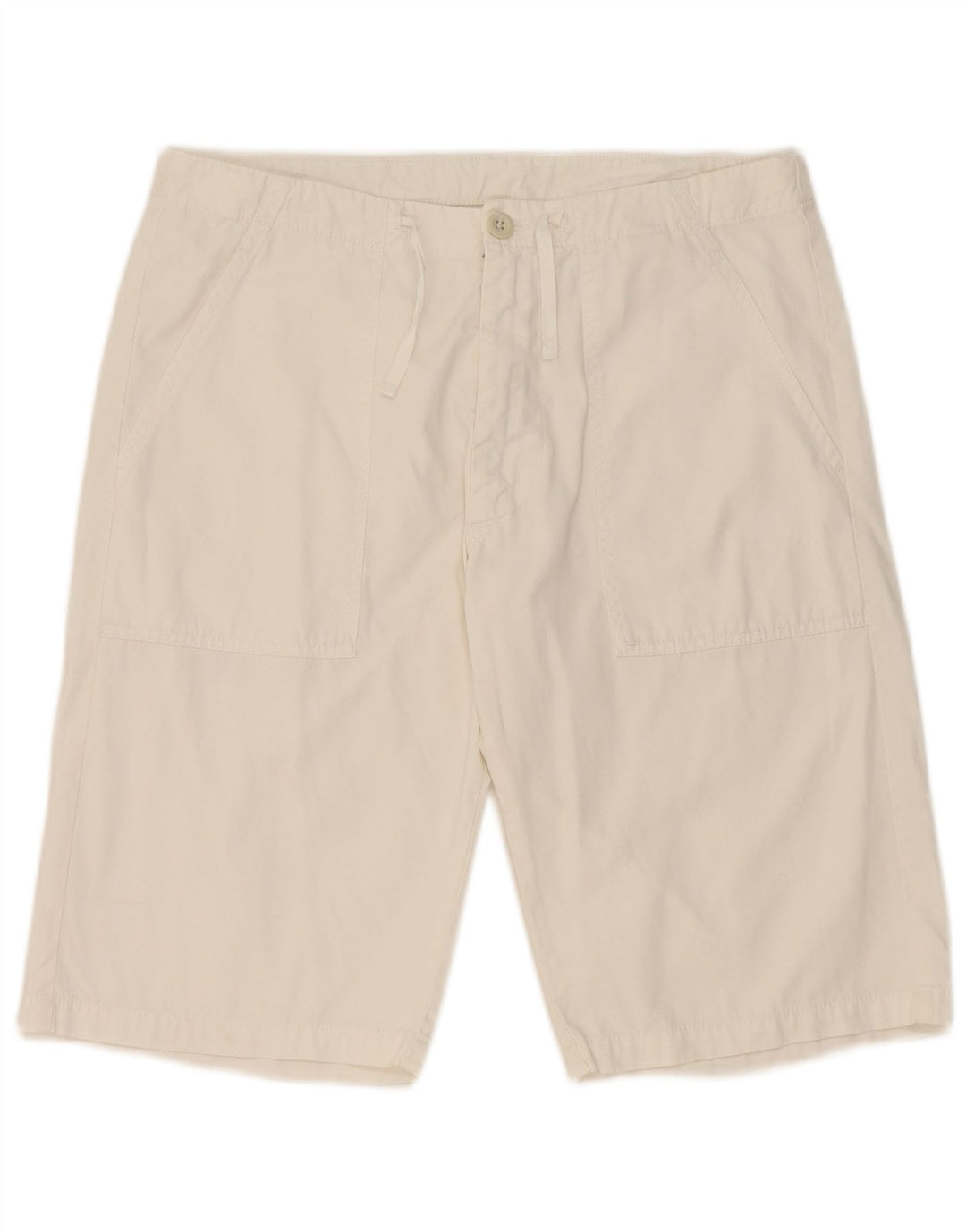 Belfe Mens Chino Shorts W30 Médio Algodão Branco