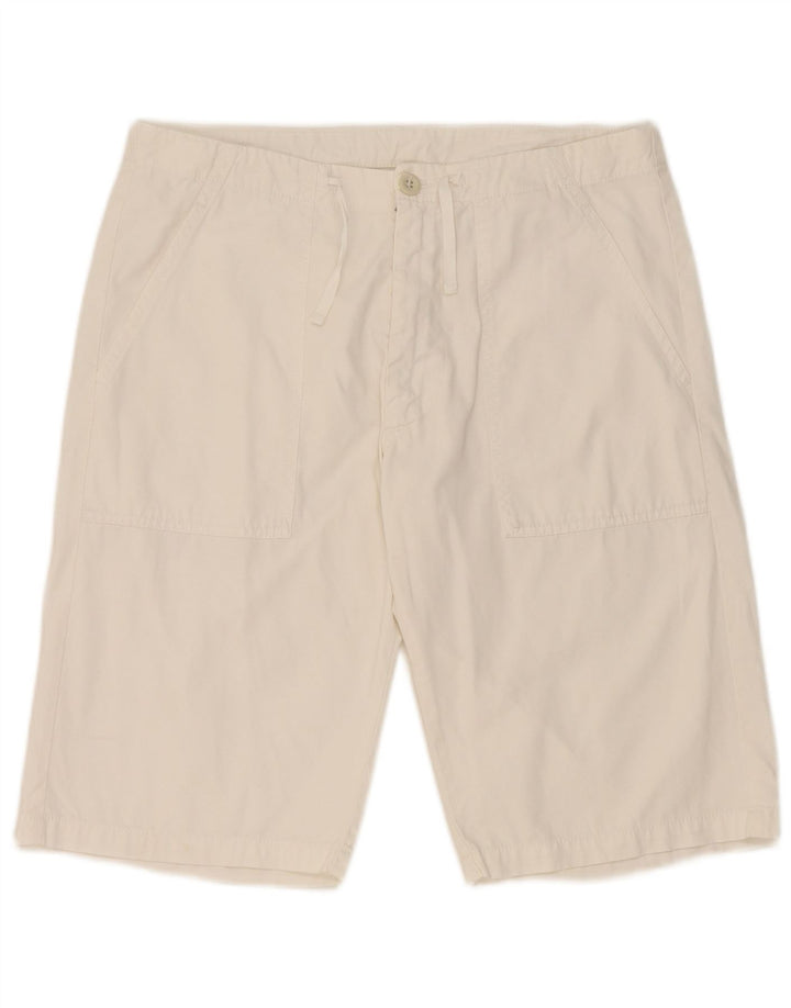Belfe Mens Chino Shorts W30 Médio Algodão Branco