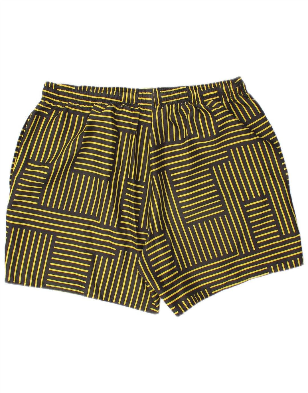 Shorts de natação masculinos ADIDAS grande poliéster listrado amarelo