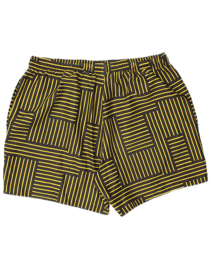 Shorts de natação masculinos ADIDAS grande poliéster listrado amarelo