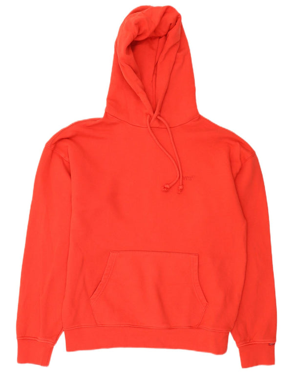Moletom com capuz masculino Levi's Relaxed Fit XS de algodão vermelho