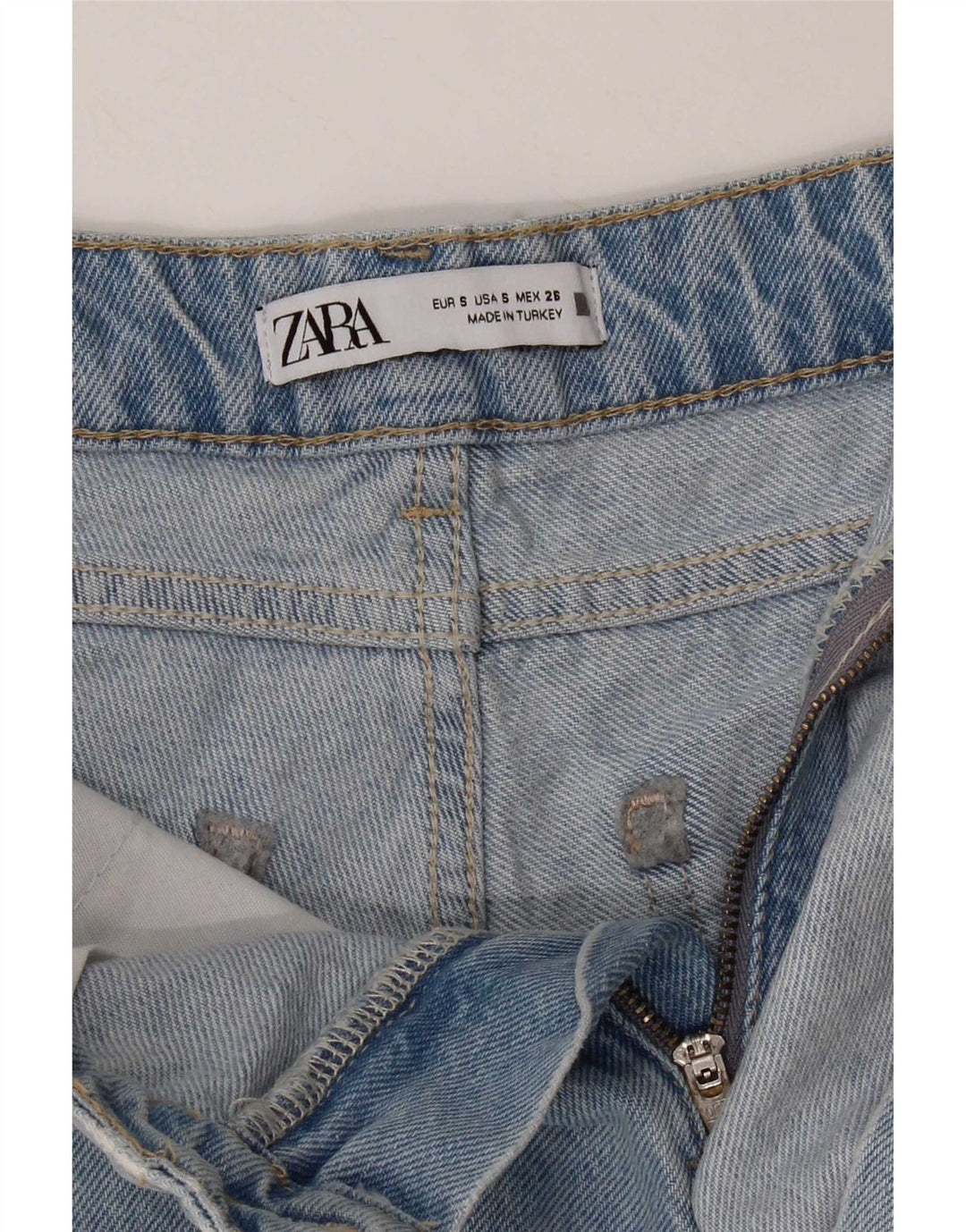 Shorts jeans feminino Zara pequeno W26 azul