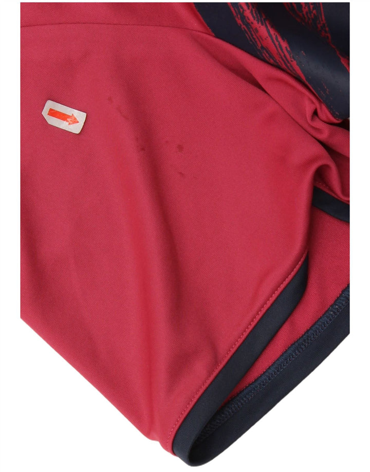 Camisa polo masculina Adidas Primegreen grande poliéster listrado vermelho