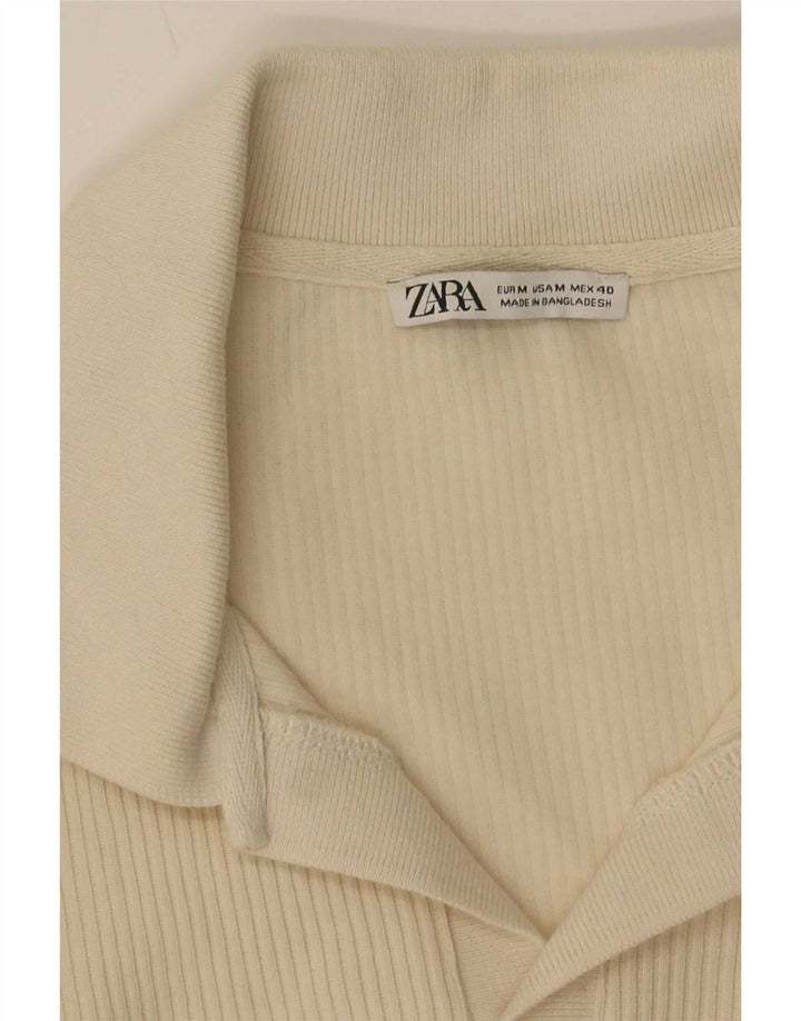 Zara Camisa polo masculina de manga curta médio bege