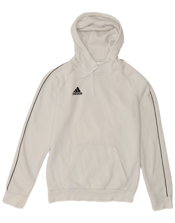 Adidas Mens Hoodie Jumper Pequeno Algodão Branco