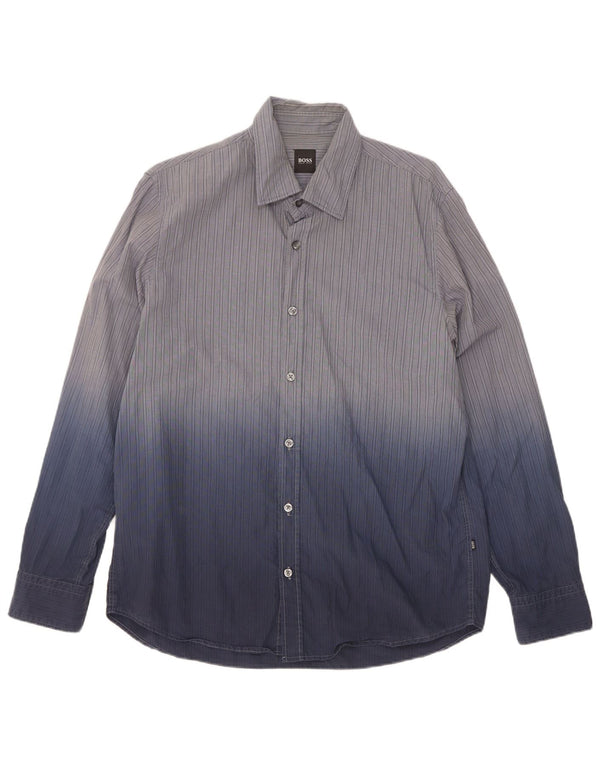 Camisa masculina Hugo Boss grande azul tie-dye algodão