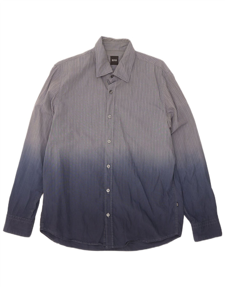 Camisa masculina Hugo Boss grande azul tie-dye algodão