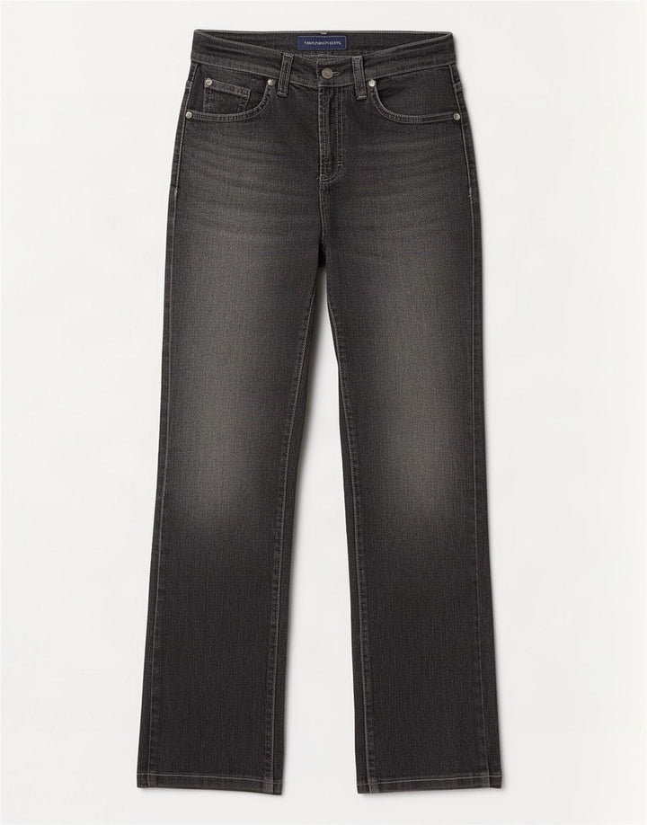 Jeans retos femininos Trussardi W28 L30 algodão cinza