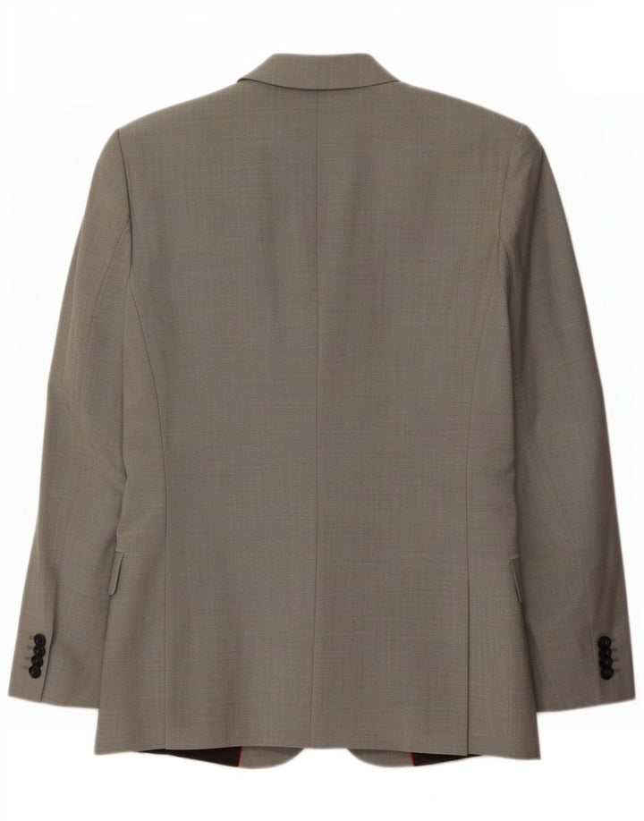 Jaqueta blazer masculina Hugo Boss com 2 botões UE 46 pequena lã cinza