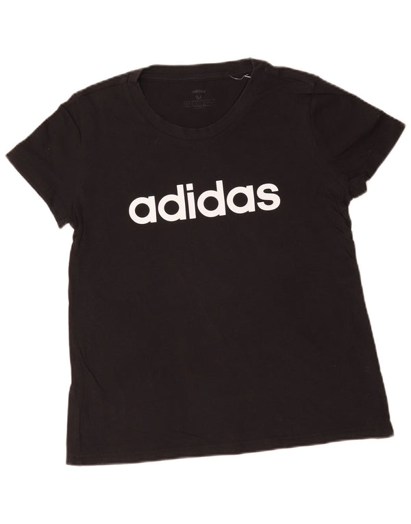 Adidas Camiseta Feminina Graphic Top UK 12/14 Médio Algodão Preto