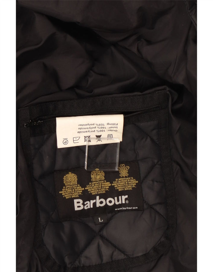 Jaqueta acolchoada masculina Barbour UK 40 grande poliamida preta