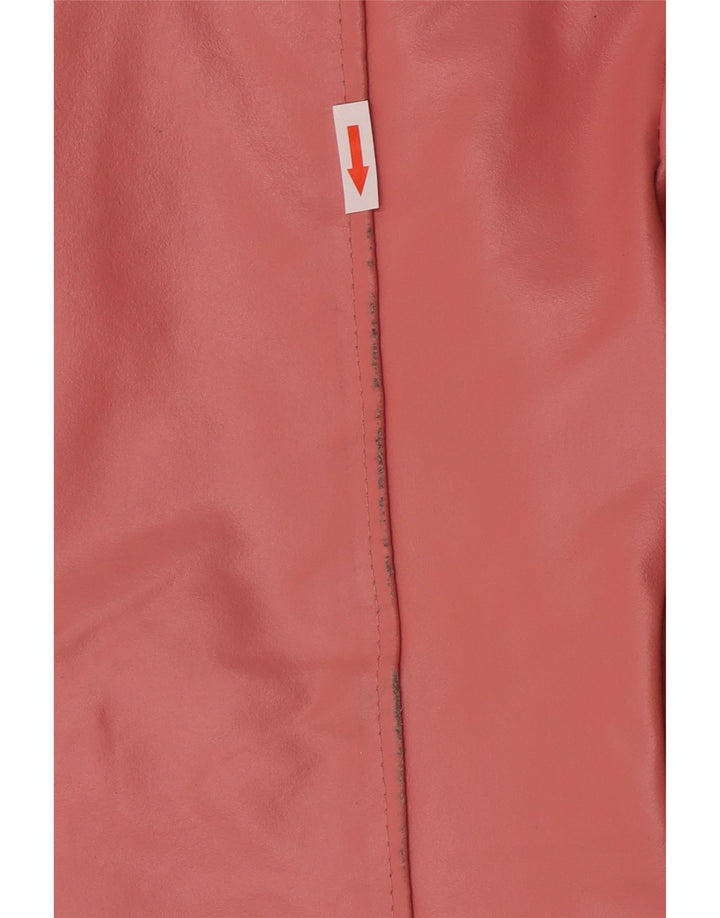 Jaqueta de couro feminina vintage UK 14 grande rosa