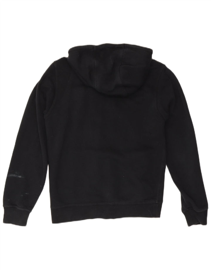 Suéter masculino Nike com capuz e zíper pequeno de algodão preto