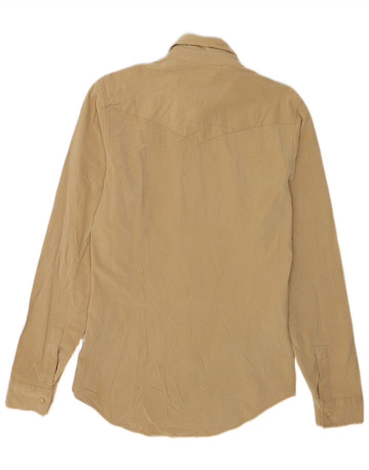 Camisa masculina Calvin Klein Jeans grande viscose bege