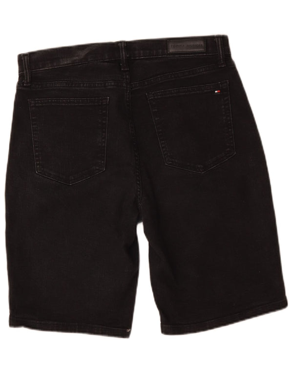 Bermuda feminina Tommy Hilfiger Slim Denim Shorts W29 médio preto algodão