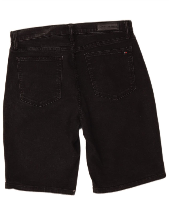 Bermuda feminina Tommy Hilfiger Slim Denim Shorts W29 médio preto algodão