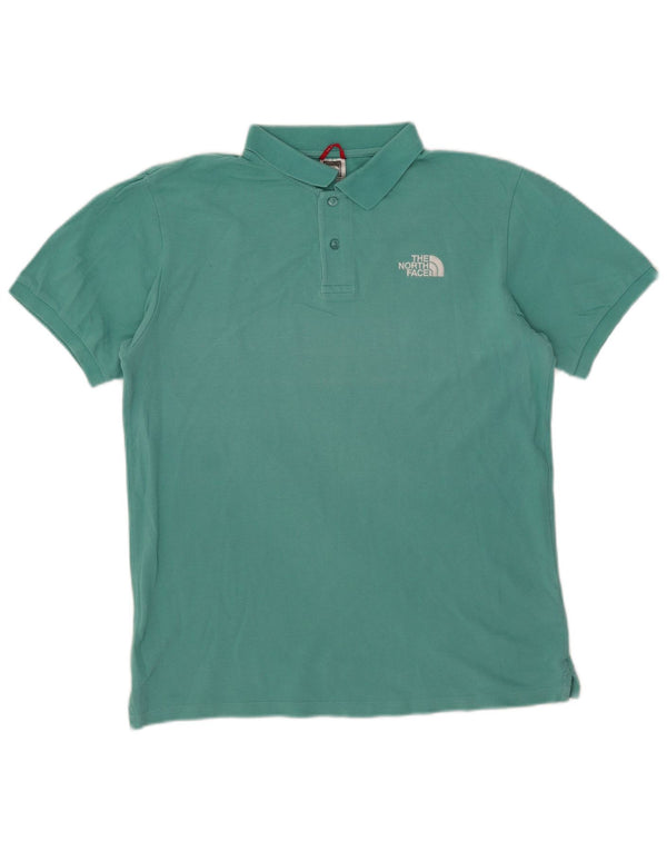 Camisa polo masculina The North Face algodão turquesa médio