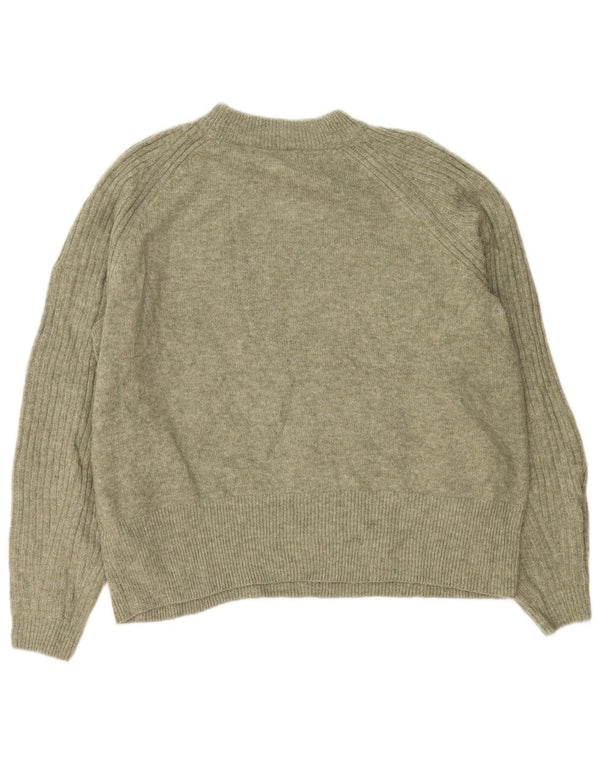 Suéter feminino Marks & Spencer com gola redonda Reino Unido 16 grande acrílico verde