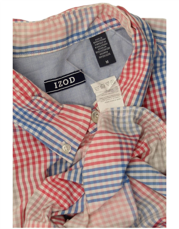 Camisa masculina Izod de manga curta, algodão xadrez médio multicolorido