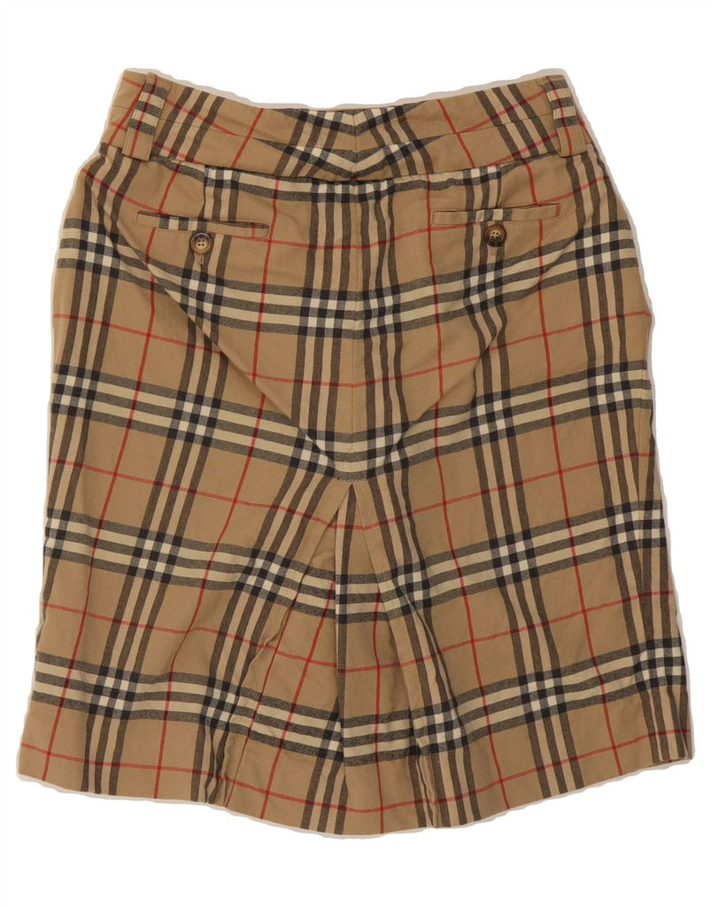 BURBERRY Womens Pencil Skirt UK 10 Small W30 Brown Check Wool Vintage Burberry and Second-Hand Burberry from Messina Hembry 